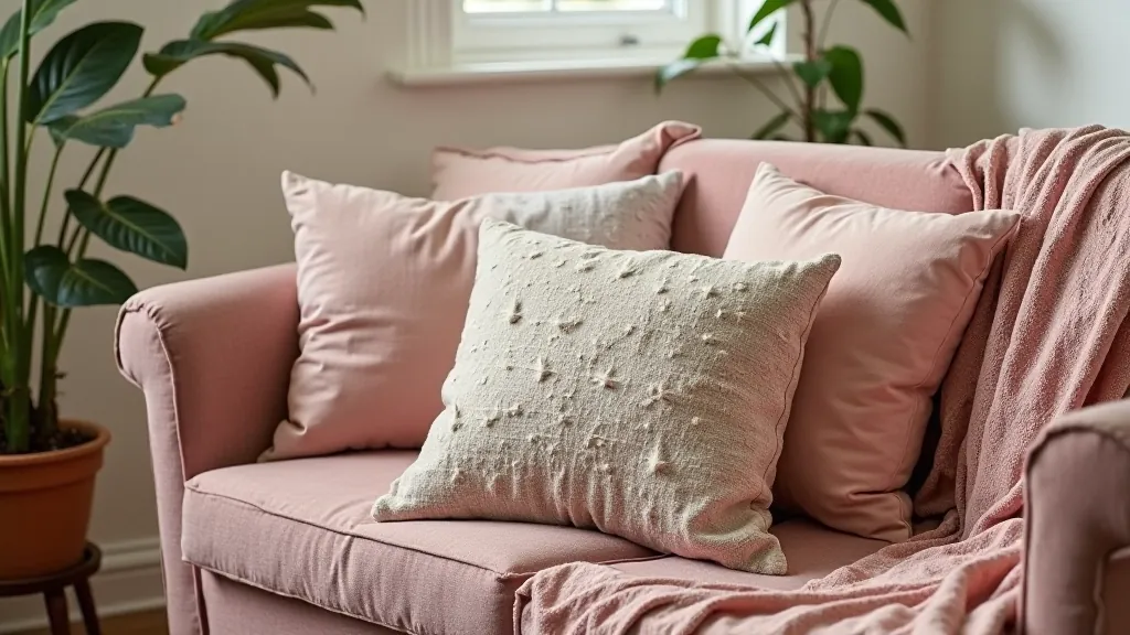 DIY cushion covers and throws in various fabrics and colours